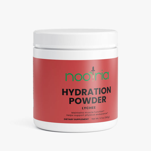 Nootria Hydration Powder container with red label on a white background