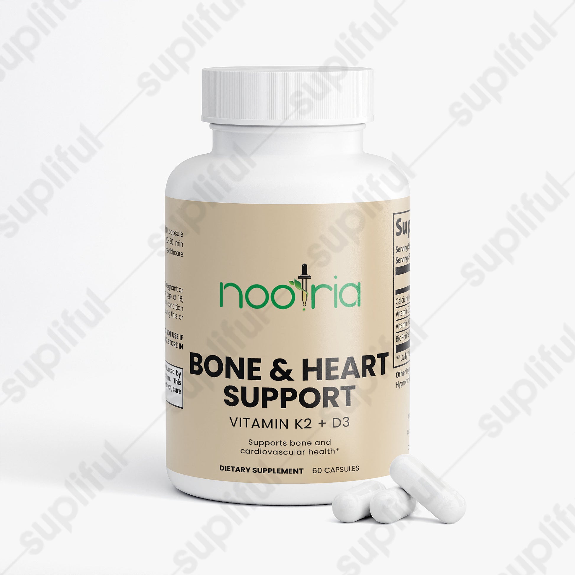 Bone & Heart Support, Vitamin D3 & K2 Supplement